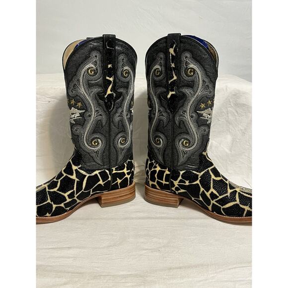 Stingray Leopard Print Pointed Toe Cowboy Boots by El General 1901 Mens Size 7.5 main image 7